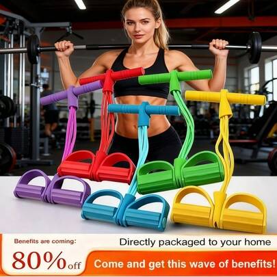 Multifunctional Elastic Yoga Resistance Band, Latex Tension Rope For Abdominal, Waist, Arm And Leg Stretch Training, Black And Purple, PVC Material, Fitness Equipment | Tensile Resistance | PVC Construction, Resistance Band For Home Workouts (Blue, Purple, Red)