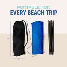 World's Best Beach Shade, The Original Wind-Powered Beach Canopy, Provides 150 Sq. Ft. Of Shade, Compact & Easy To Carry, Sets Up In 3 Minutes, Wind Assist Included - 藍色 - 查看 8