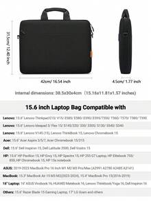 ZYB 15-17.3 Inch Laptop Bag, Waterproof Laptop Sleeve, Briefcase, Suitable With 15.6-17.3 Inch ASUS, HP Laptops And Other Brand Laptops,Suitable For Daily Commuting, Black - Black - View 7