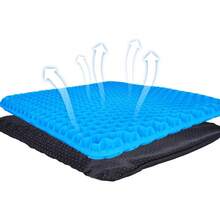 Double Thick Gel Seat Cushion For Pressure & Pain Relief - Breathable Blue Chair Pad For Office Chair, Car Seat, Or Wheelchair Use - 藍色 - 查看 4