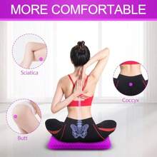 Gel Seat Cushion For Long Sitting Super Large And Thick Soft And Breathable Gel Cushion For Wheelchair Gel Chair Cushion For Hip Pain Gel Seat Cushion For Office Chair - 黑色蓋+玫紅色靠墊 - 查看 5