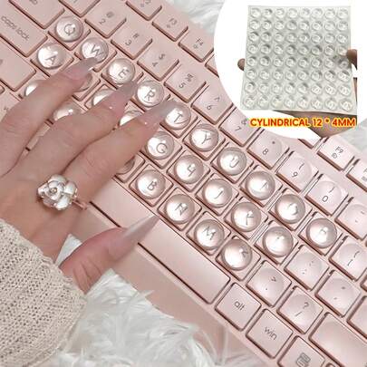 Bộ 64 dụng cụ gõ móng tay dài, miếng dán gõ nghệ thuật làm móng, miếng dán phím silicon trong suốt 3D, không ảnh hưởng đến khả năng hiển thị chữ cái trên bàn phím, cung cấp khả năng bảo vệ trong suốt và thoải mái cho móng tay dài, dùng để gõ và chơi game trên máy tính xách tay, máy tính để bàn, vật dụng thiết yếu cho văn phòng