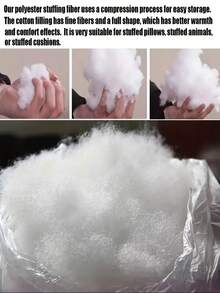 1pack Polyester Fiber Filler, Polyester Fiber Fill, Polyester Fiber Filling Stuffing Material, For Pillows, Cushion, And Stuffed Animal, Stuffed Dolls, High Resilience Fill Fiber For Stuffed DIY Crafts