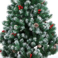 Árbol de Navidad artificial, con ramas de PVC que parecen naturales, para decoración navideña interior y exterior, con base de metal sólido, adornos navideños con bayas rojas y piñas, decoración del hogar, regalos de Navidad, decoración navideña