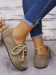 1 Paio di Scarpe Flat da Donna, Design Bohémien Popolare, Confortevoli e alla Moda, Suola Interna Morbida ed Elastica, Adatte per Uso Interno ed Esterno