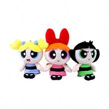 THE POWERPUFF GIRLS 有趣而充满活力的 12 厘米可爱经典飞天小女警毛绒钥匙扣花泡泡毛绒 - 非常适合背包和钥匙女孩生日圣诞礼物 - 彩色 - 查看 8