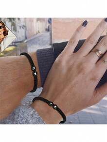 1 szt. Sunshine Boy Campus spersonalizowana minimalistyczna bransoletka ze stali nierdzewnej z 26 angielskimi literami