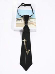 1 Stück Vintage Strass-besetzte Sterne, Mond, Sternenlicht/Kreuz abnehmbare Schleife, einfarbige leicht zu tragende Krawatte, geeignet für Lässig, Business, täglichen Gebrauch