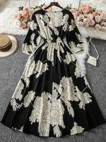 Cinturón casual estilo bohemio con diseño de estampado todo sobre todo con cruce en la cintura