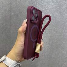 Jelly New Magnetic + Rope Compatible With Apple  14/15 Case 11 12 12 Pro 12 PM 13 13P 13 Pro Max 14 14 Pro 14 Pro Max 14 Plus 15 15 Pro 15 Plus 15 PM 16 16 Pro 16 Plus 16 Pro Max Phone Case - Màu đỏ - Xem 9
