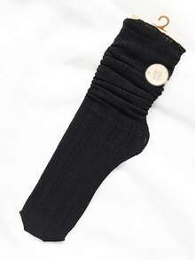 1 Pair Of White Mesh Japanese Lace Summer Thin Pile Socks Mid-Calf Socks For Ladies, Daily Party Club