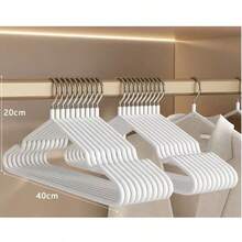 10pcs/20pcs/30pcs/100pcs Stainless Steel Plastic-Dipped Clothes Hangers, Traceless Anti-Shoulder Corner Thickened Clothes Drying Racks, Clothes Drying Racks With Shoulder Grooves, Durable And Space-Saving Clothes Hangers Suitable For Autumn Home Decoration, Bedroom Decoration, And Room Decoration.