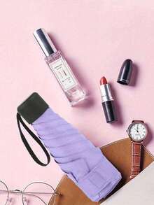 1 pièce Mini parapluie de poche pour la protection contre le soleil et la pluie, résistant aux UV, pliable et portable pour l'école, le bureau, la maison, les voyages