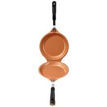 Sartén antiadherente de doble cara, sartén plegable mexicana, baja humareda de aceite para freír huevos, bistec, desayuno