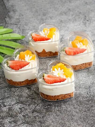 Plastic Dessert Cups, Suitable For Party Appetizers, Yogurt Parfaits, Mini Desserts, Mousse, Pudding, Fruit, Jello, Cheesecake, And Ice Cream, Square Plastic Cups, Cheesecake Cups, Christmas Party, Birthday Party, Wedding Party Supplies