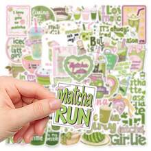 50pcs Matcha & Bubble Tea Cartoon Stickers, Decorative For Boxes, Guitars, Cars, Skateboards, Notebooks