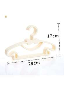 10pcs Beige Children's Clothes Hangers, Portable Display Hangers, Plastic Kids Jacket Hangers, Baby Garment Organizer