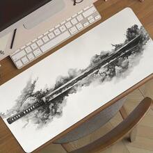 Alfombrilla de ratón con diseño de samurái japonés y lobo de anime, extra grande para escritorio, impresión HD, personalización precisa, disponible en varios tamaños, base de goma antideslizante de alta calidad, costura en todo el borde, adecuada para uso doméstico y oficina, gran regalo para amigos - dibujos animados - Ver 13