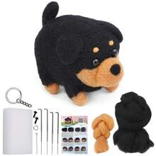 KRABALL, paquete de Material de fieltro de lana hecho a mano para perro y gato sin terminar para hacer muñecas, juguete, regalo para niños, Kit de herramientas de fieltro con aguja - tipo 3 - Ver 17