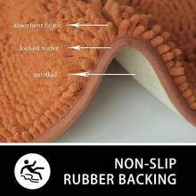 Flotstiga 3 Piezas Juego de tapetes de baño, Alfombra Antideslizante para Baño, Almohadilla de baño de Chenilla súper Suave y Absorbente de Agua(Púrpura) - Champán - Ver 7