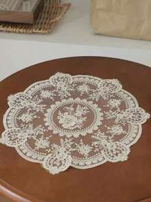 1pc Vintage Crochet Lace Tablecloth, Floral Pattern - As Heat Resistant, Fryer Dust Cover, And Home Decor Lace Tablecloth Bohemian Placemat - Nhiều màu - Xem 2