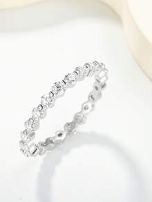 1 Stück S925 Sterling Silber 1,4 Karat Rund Moissanit Klassischer Solitär Ring, Unisex Ehering, Qualitäts-Schmuckgeschenk für Jahrestag, Hochzeit