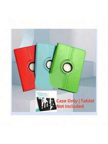 Capa Protetora Universal de Textura de Lichia Rotativa 360 Graus, Compatível com Dispositivos de 10 Polegadas, 9 Polegadas e 10,1/10,5 Polegadas, Adequada para Sistema Android, Sem Orifício para Câmera