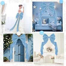 DGiant Bow Decorations 40 X 80 Inch Big Bows With Long Streamers Extra Large Tie Velvet Decoration For Backdrop Door Wall Wedding Birthday Baby Shower Christmas Coquette Party Blue10 - Màu xanh lam - Xem 5