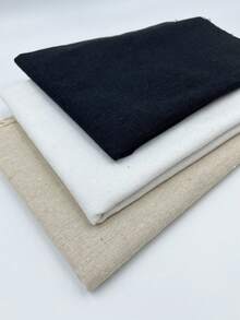 50*150cm Solid Color Embroidery Fabric, White, Beige, Black, Linen-Like Cross Stitch Cloth, Large Embroidery Fabric, Tablecloth, Coaster Fabric, Decorative Fabric, Solid Color DIY Fabric, For Clothing Crafts - Multicolor - View 2