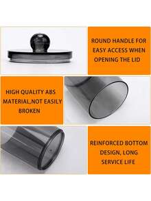 6/Pcs Black Acrylic Bathroom Swab Dental Floss Storage Jar, Swab Storage Jar