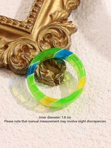 5pcs/Set Red & Green Striped Jelly Rings, Christmas Color Dopamine Ring Set, Everyday & Holiday Stacking Jewelry For Women, Autumn/Winter