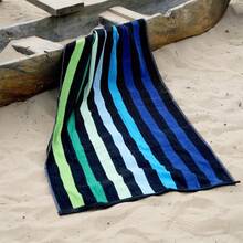 Striped Beach Towel Multicoloured Large Velour Towel Bath Lightweight - Large towel - View 8