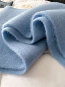 1 chiếc khăn choàng mùa đông cho nữ, khăn choàng poncho giả cashmere màu đen, dày dặn và ấm áp, khăn choàng lông cừu tua rua màu trơn thời trang cho nữ, khăn choàng ngoài trời cho nữ, phụ kiện váy áo - trời xanh - Xem 4