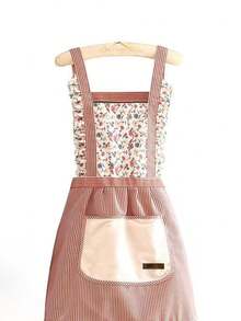 1 pièce Tablier sans manches à fleurs Ditsy avec poche, article de cuisine à la mode, cuisine, salle de bain, maison, fournisseurs de produits ménagers