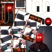 4 Pcs Halloween Glowing LED Light Up Eyes For Mask Cosplay Laser Eyes With Battery Box Battery Not Included Red Light