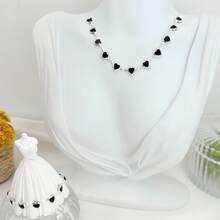 Kit Of 2 Heart-Shaped Bracelets And Necklaces, Colored , 925 Silver Plated - 黑色 - 查看 1