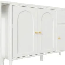 Escritorio y aparador multifuncional 2 en 1 – 360° 3 Puertas 1 Cajón – Escritorio de Computadora Elegante, Escritorio de Esquina, Mesa de Maquillaje, Escritorio de Escritura, Aparador - 1 - Ver 11
