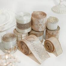 1 pièce Ruban de Noël, carreaux de champagne, motif lettres Joyeux Noël, nœud DIY boîte-cadeau décoration sapin de Noël. Décoration de maison, décorations de Noël, décoration de pièce, hiver