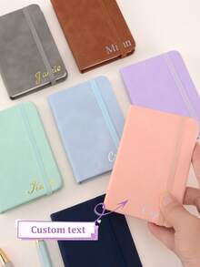 1 pieza Cuaderno personalizado A7, cuaderno personalizado con nombre, cuadernos de diario personalizados, cuadernos para el trabajo, cuaderno pequeño, diario de libro