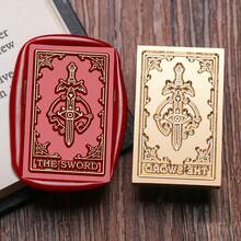 1 Tarot Card Series Fire Lacquer Seal Copper Head, Retro Style, Solid Brass Seal Head, Suitable For DIY Greeting Cards, Sealing Decorations, Desktop Ornaments, Holiday Invitations