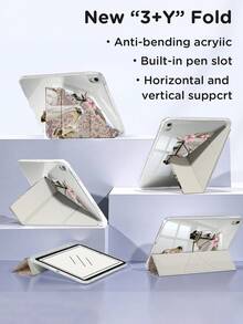 1pc Totem White Horse Dual-Sided Acrylic Transparent Crystal Backboard Shockproof Sleep/Wake Tablet Case, Compatible With IPad/Tablet,Compatible With IPad 10th Generation, IPad 10.2/Mini6/Mini7/9.7inch, Tablet Case Compatible With Samsung Galaxy Tab A9 Plus,Great Holiday Gift,Fashionable And Simple Pattern. - Multicolor - View 4