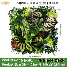 4pcs (3 Sq Ft Total) Premium Artificial Plant Art Decorative Wall Panels, With Realistic Agave, Fern, Palm Leaves And Flowers, Lifelike Leaf And Floral Textures - Indoor/Outdoor Grass, Home Wall Decor, UV-Resistant Durable Plastic, Maintenance-Free Fake Plants, Suitable For Home, Office, Commercial Year-Round Decoration, Outdoor Artificial Greenery And Flowers