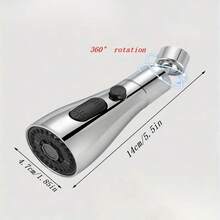 1 pieza Extensión de grifo de cocina, Accesorio de rociador de grifo de ABS y cobre con giro de 360°, con ajuste de presión de agua de 3 configuraciones, anti-salpicaduras