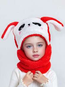 1pc Panda Kids Hat With Scarf, Cute & Adorable Plush Warm Earflap Hat For Toddler Boys Girls 1-4Y, 4-6Y, 7-10Y, 11Y-Adult, Suitable For Indoor, Outdoor, Cosplay, Party, Children Gift - A - View 16