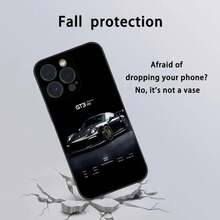 Custodia per telefono in silicone opaco nero, stile Luxury Sport GT3-RS Auto-911, per serie 16-7 - Custodia posteriore morbida e opaca