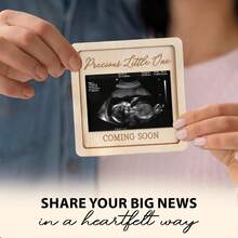 给奶奶、祖父母的怀孕公告 - 超声波相框 - 宝宝公告标志 - 宝宝即将出生公告 - 向丈夫、朋友、阿姨、叔叔透露怀孕消息 - 白色 - 查看 5
