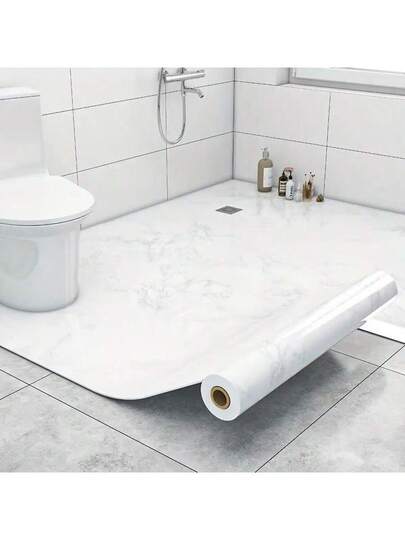 Roll, Glossy Marble Wallpaper, Ceramic Tile Vloer Stickers/3d Wand Stickers, Self Adhesive PVC Waterproof Oil Proof, Ceiling Tiles DIY ation Wallpaper Rolls, Living Room, Kitchen, Bedroom Home Bathroom view 2