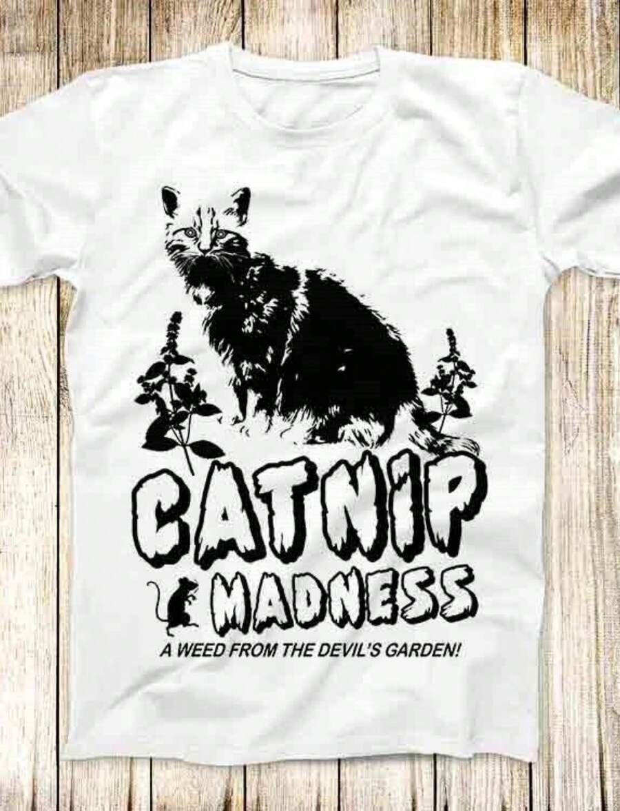 Catnip Madness Cat Public Enemy T Shirt Meme Men Women Unisex Top Tee 4882 - trắng - Xem 1