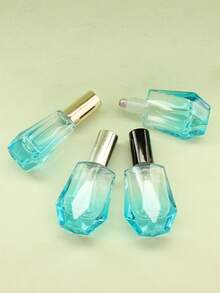 3 件/5 件/10 件/20 件可变渐变蓝色 10ml 可填充精油精华滚珠瓶，便携式样品香水/精华/药油不锈钢滚珠空瓶带金盖