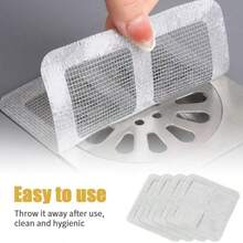 3/6/12 Packs Disposable Drain Hair Catcher Cover Floor Drain Sticker Shower Mesh For Bathroom Floor Bathtub Sewer Square Filter Self Adhesive Sticker 3.9 * 3.9 Inch